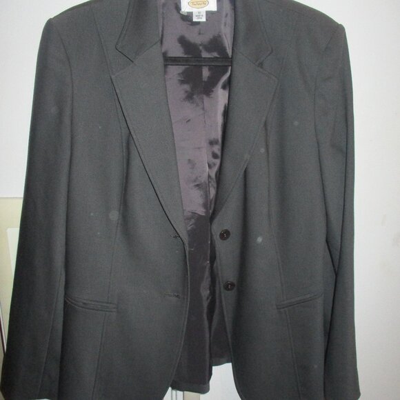 Talbots Charcoal Gray Office Work Career lined blazer m 10 worsted wool - Picture 1 of 4